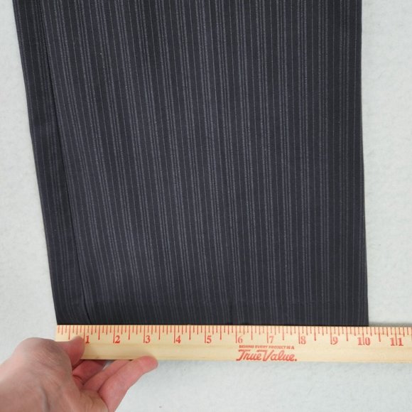 Willow and Clay Pants Womens 12 Black Gray Pinstripe Wide Leg Career Trousers - Picture 6 of 10